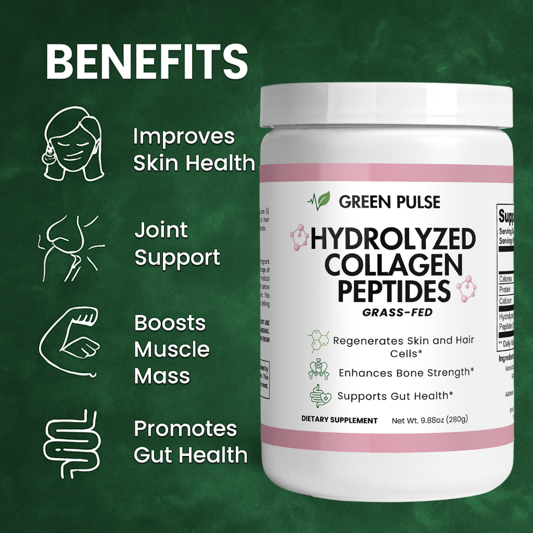 Strengthen Skin, Hair, and Joints in 2 Weeks with Grass-Fed Hydrolyzed Collagen Peptides Powder